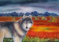 Wolf in the Autumn Tundra